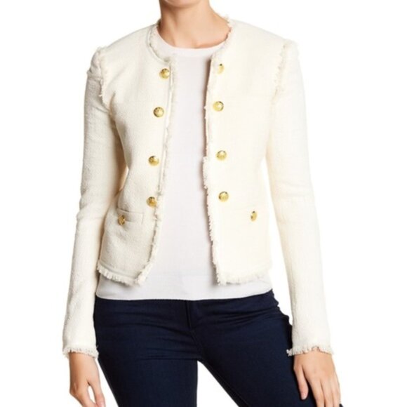 Veronica Beard Betsy Jacket with Raw-Edge Trim. Size 6 - Picture 2 of 3